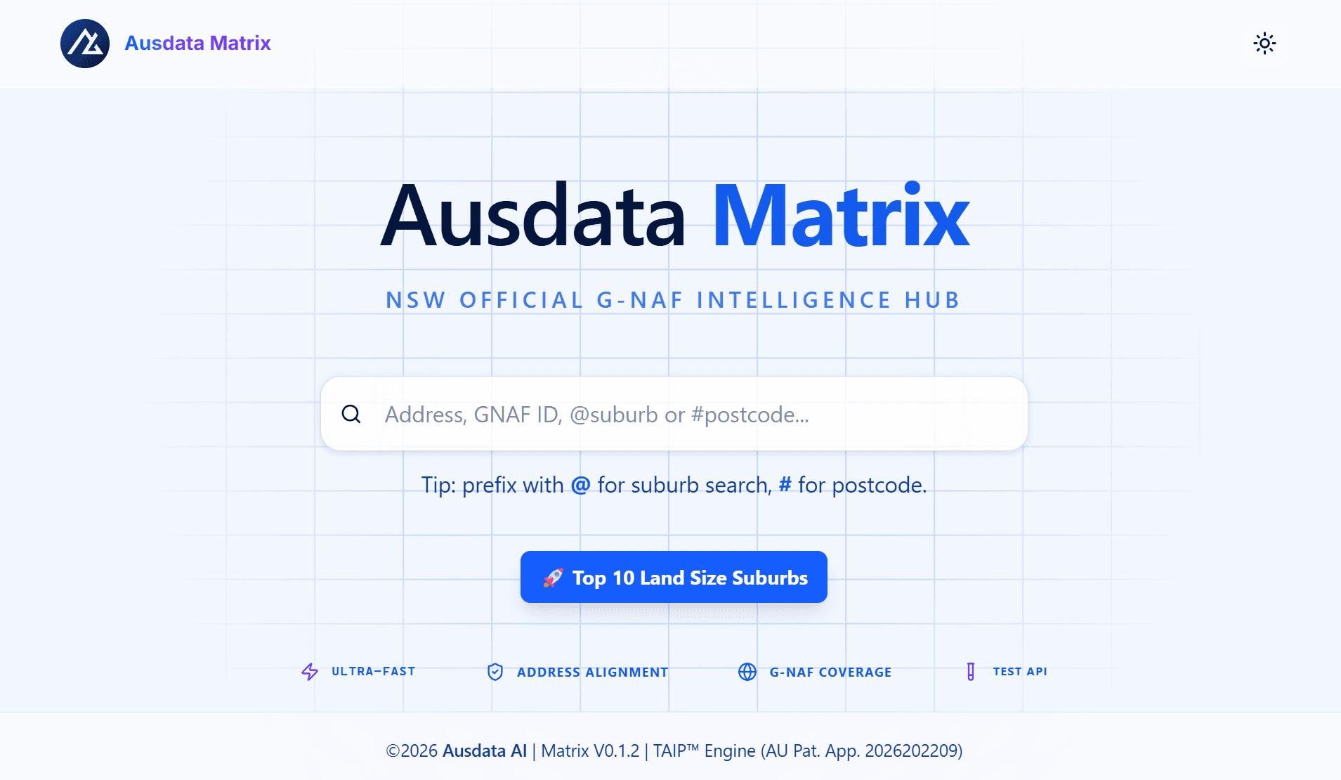 Ausdata Matrix GNAF